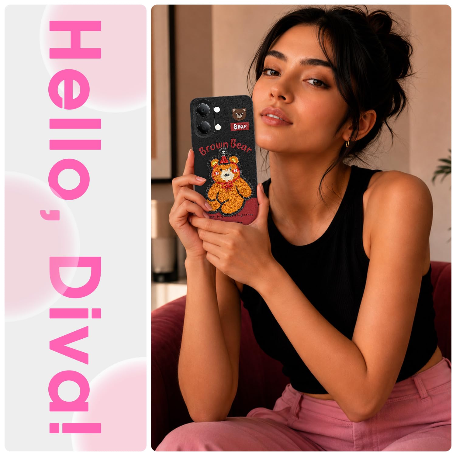 Vivo Y11 5G/Y21 Plush Patch mobile cover in cherry by Pikkme – photo 2