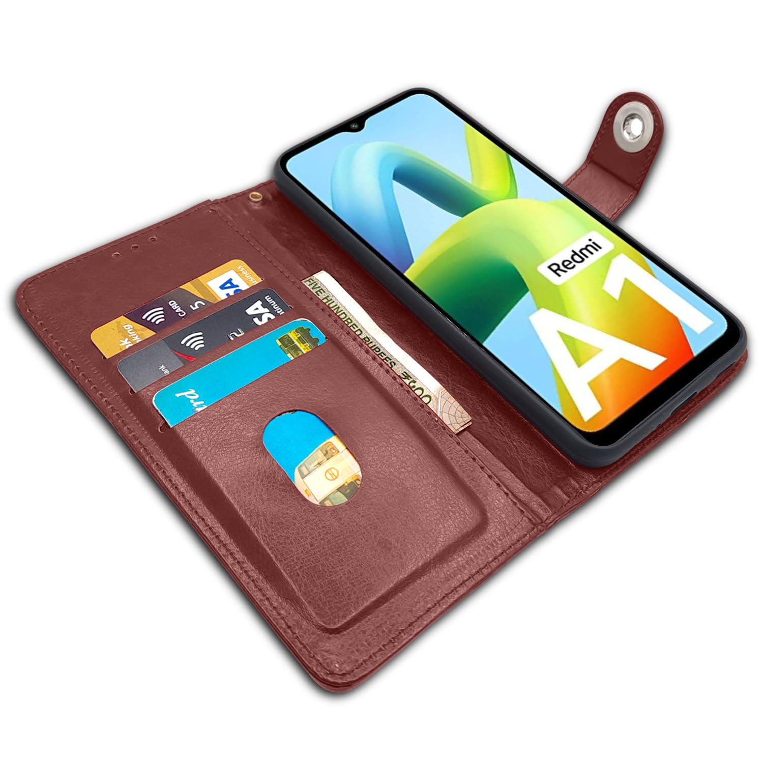 Pikkme Redmi A1/A2 brown flip cover – photo 3