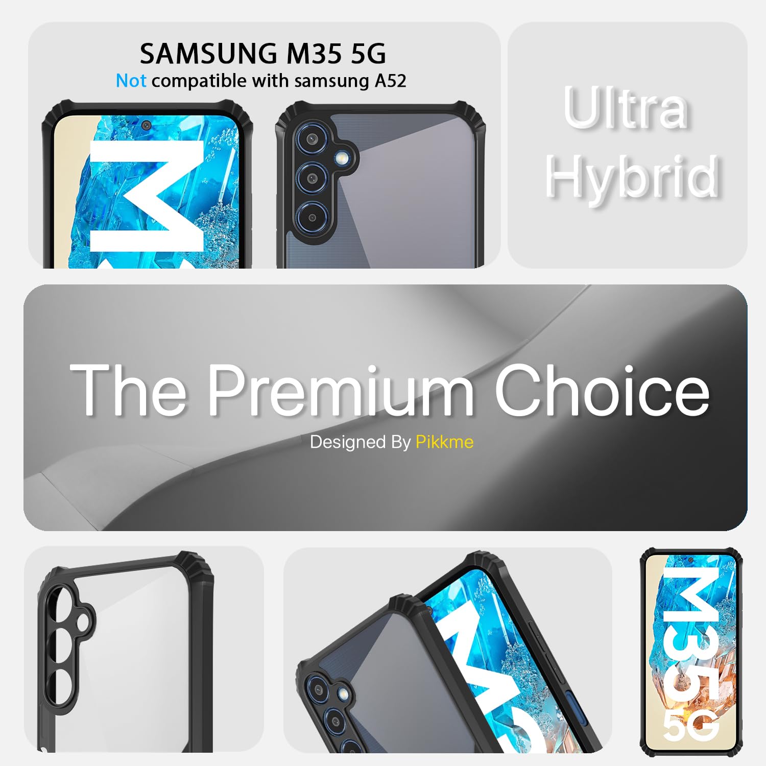 Samsung M35 5G Hybrid mobile back cover in black by Pikkme – photo 2