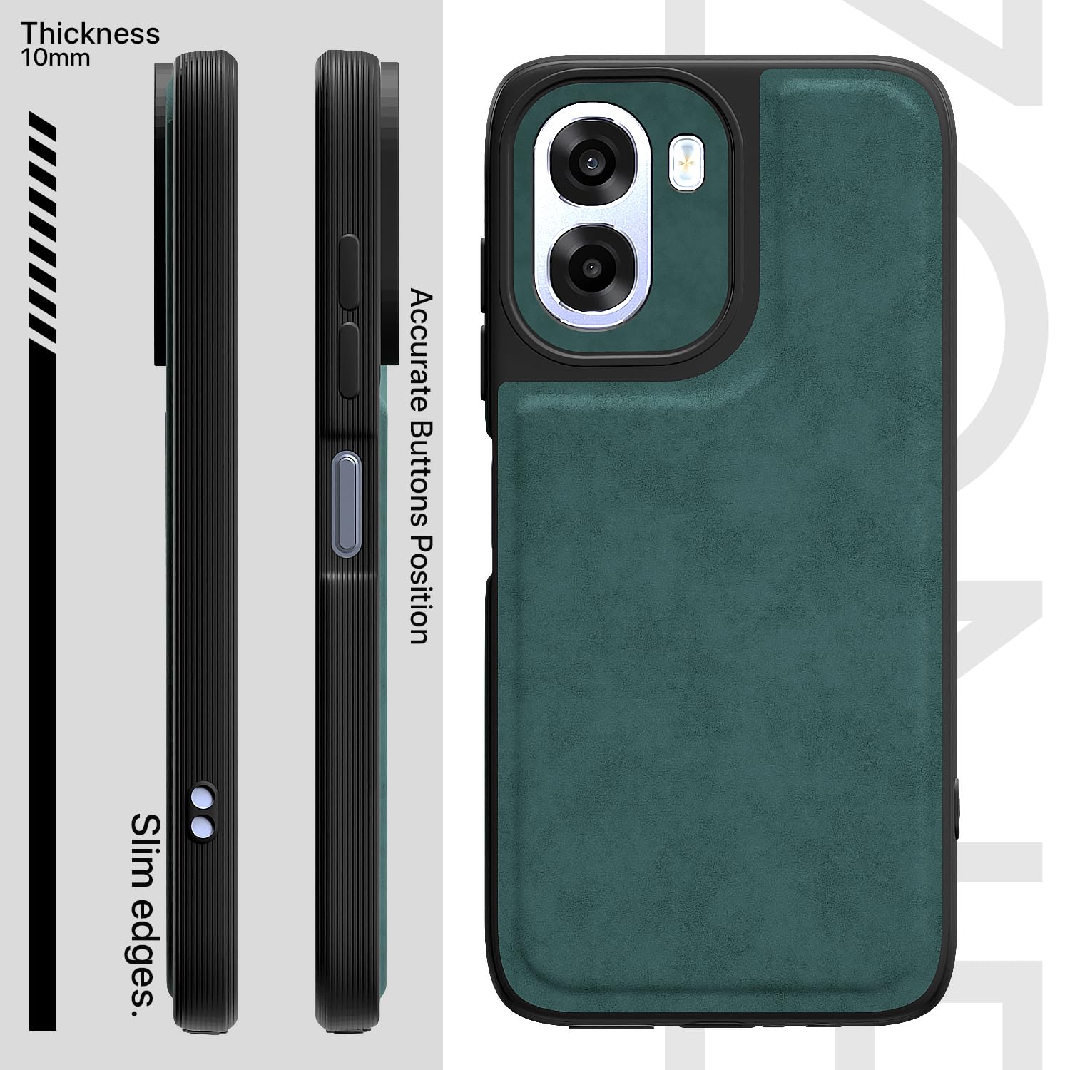 Pikkme Oppo K14x 5G/A6x/A6s 5G Leather green mobile back cover – photo 3