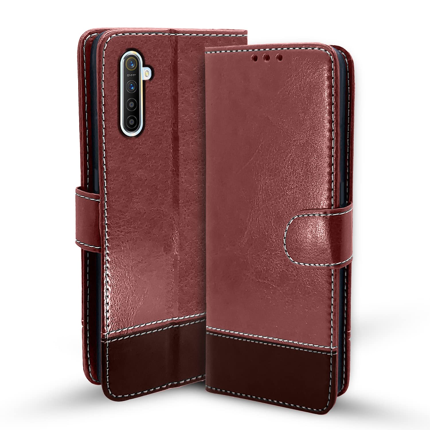 Realme XT/X2 Magnetic flip case in brown & coffee by Pikkme