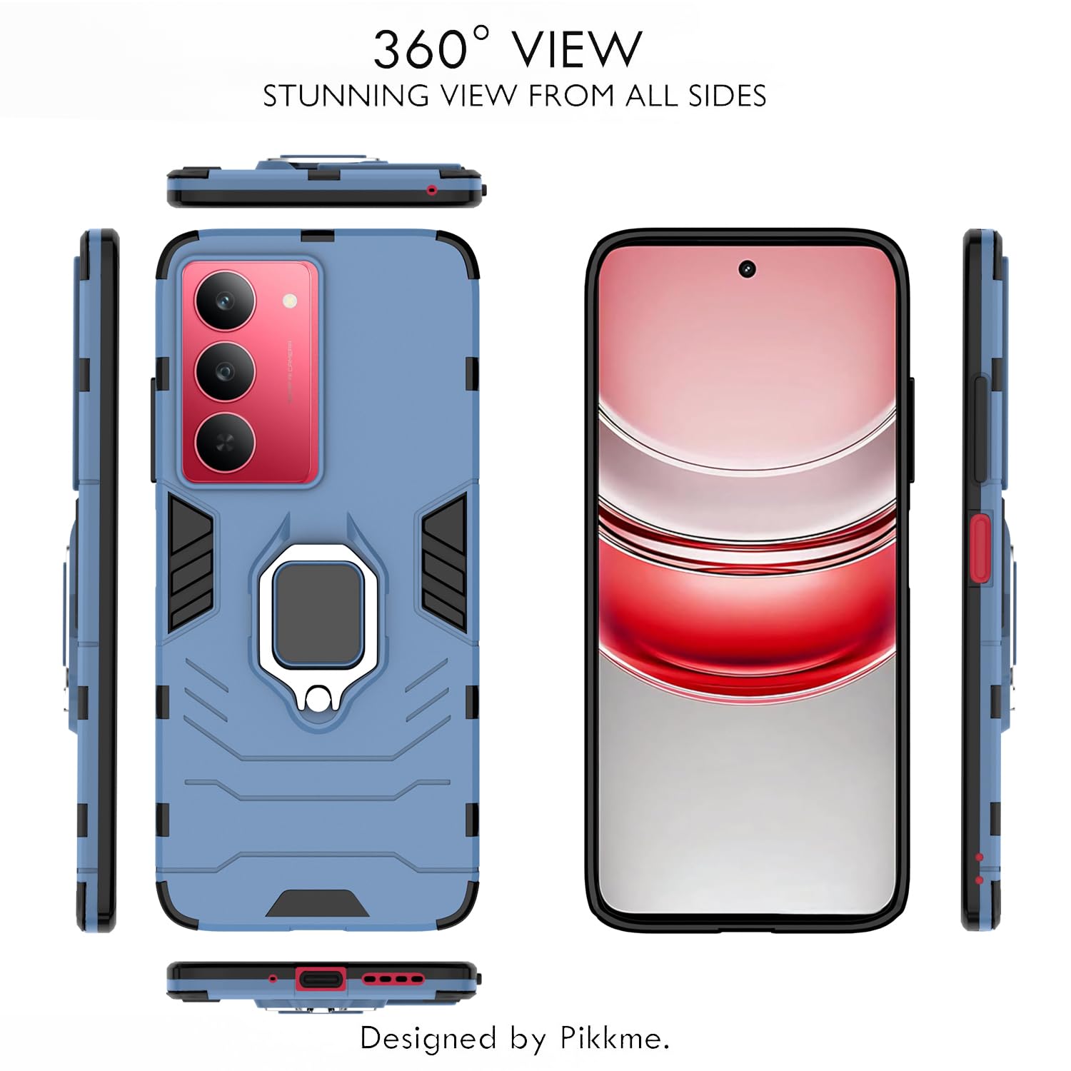 Pikkme Realme Narzo 80x/P3x/14X 5G D5 Tough Armor blue phone cover – photo 3