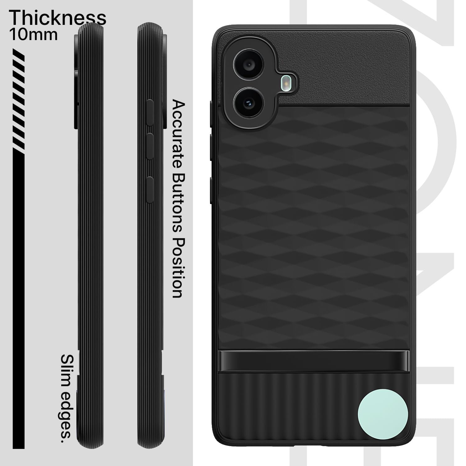 Pikkme CMF by Nothing Phone 1 5G Gencase Back Cover (Black)