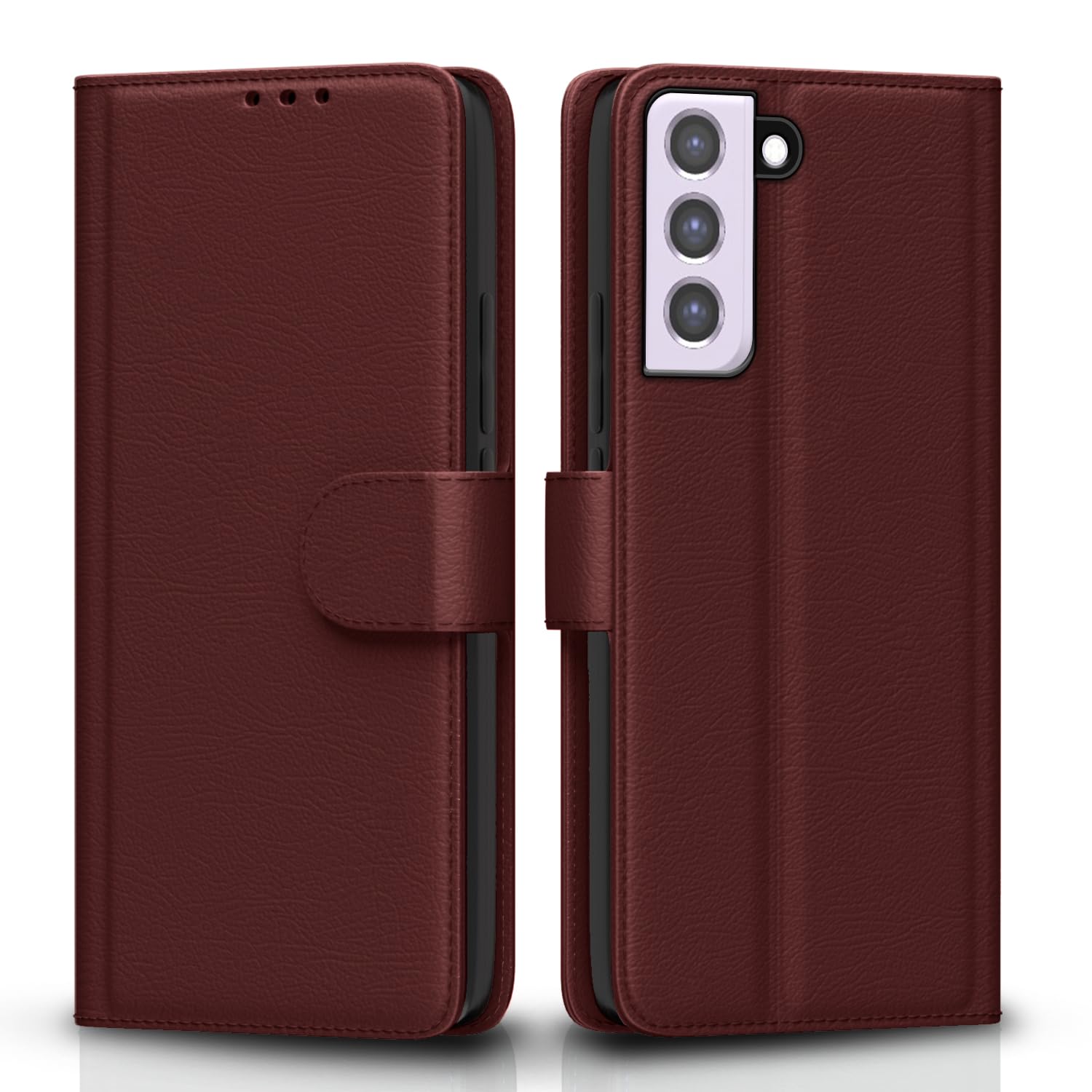 Samsung S21 FE 5G mobile flip cover in brown by Pikkme