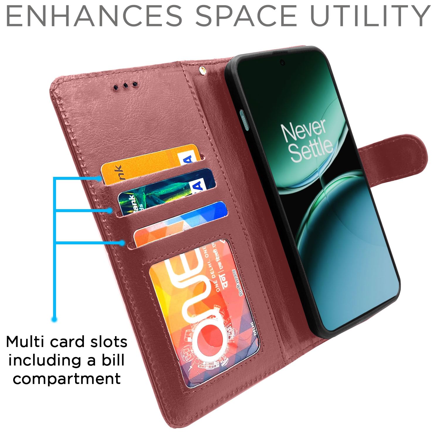 OnePlus Nord 4 5G Wallet wallet flip cover in brown by Pikkme – photo 2