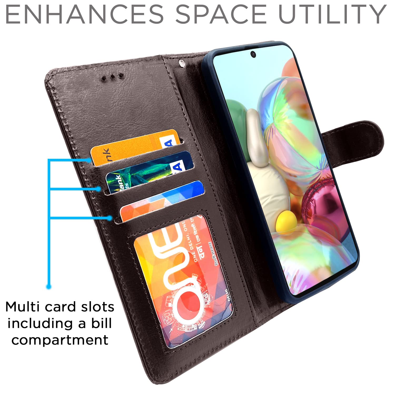 Pikkme Samsung Galaxy A71 Vintage Flip Cover (Coffee)