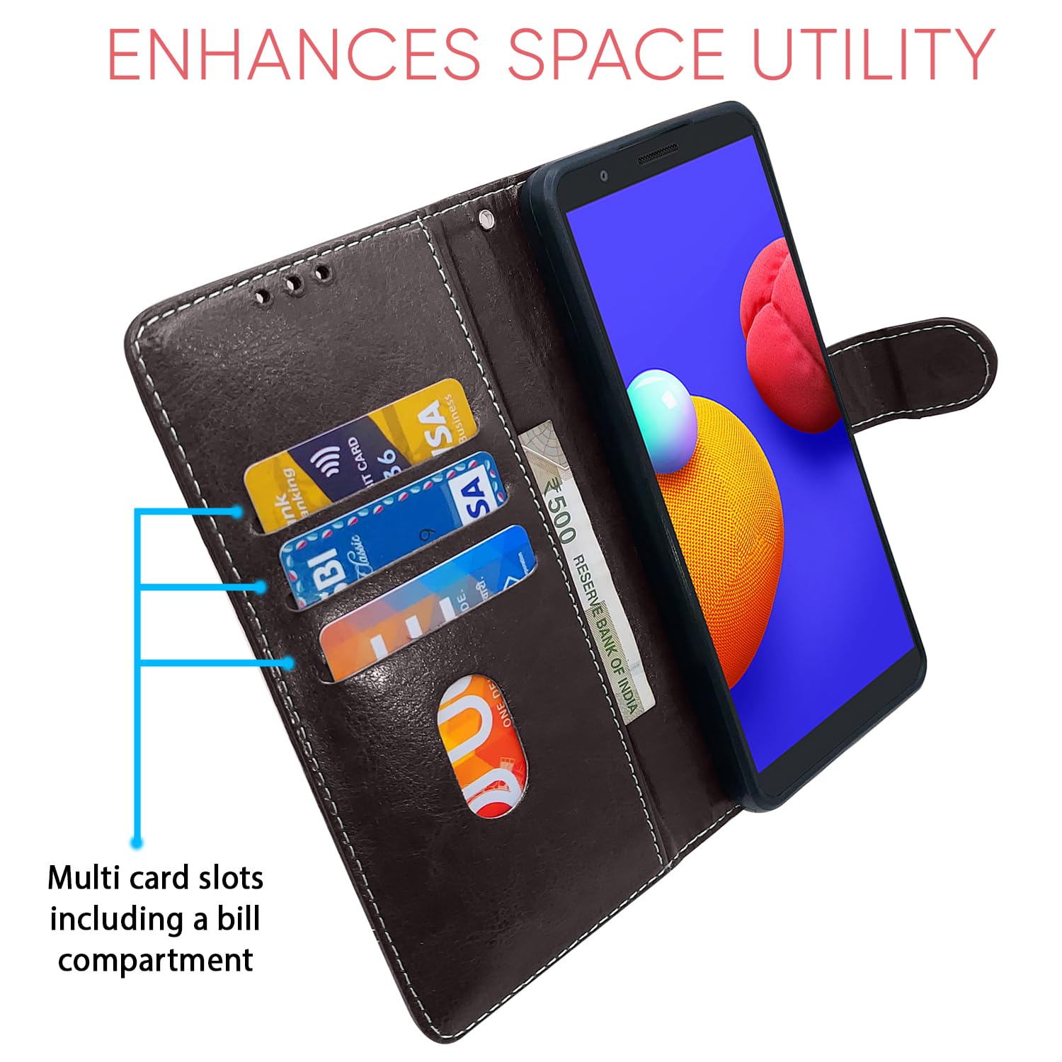 Pikkme coffee & brown flip cover for Samsung M01 Core – photo 3
