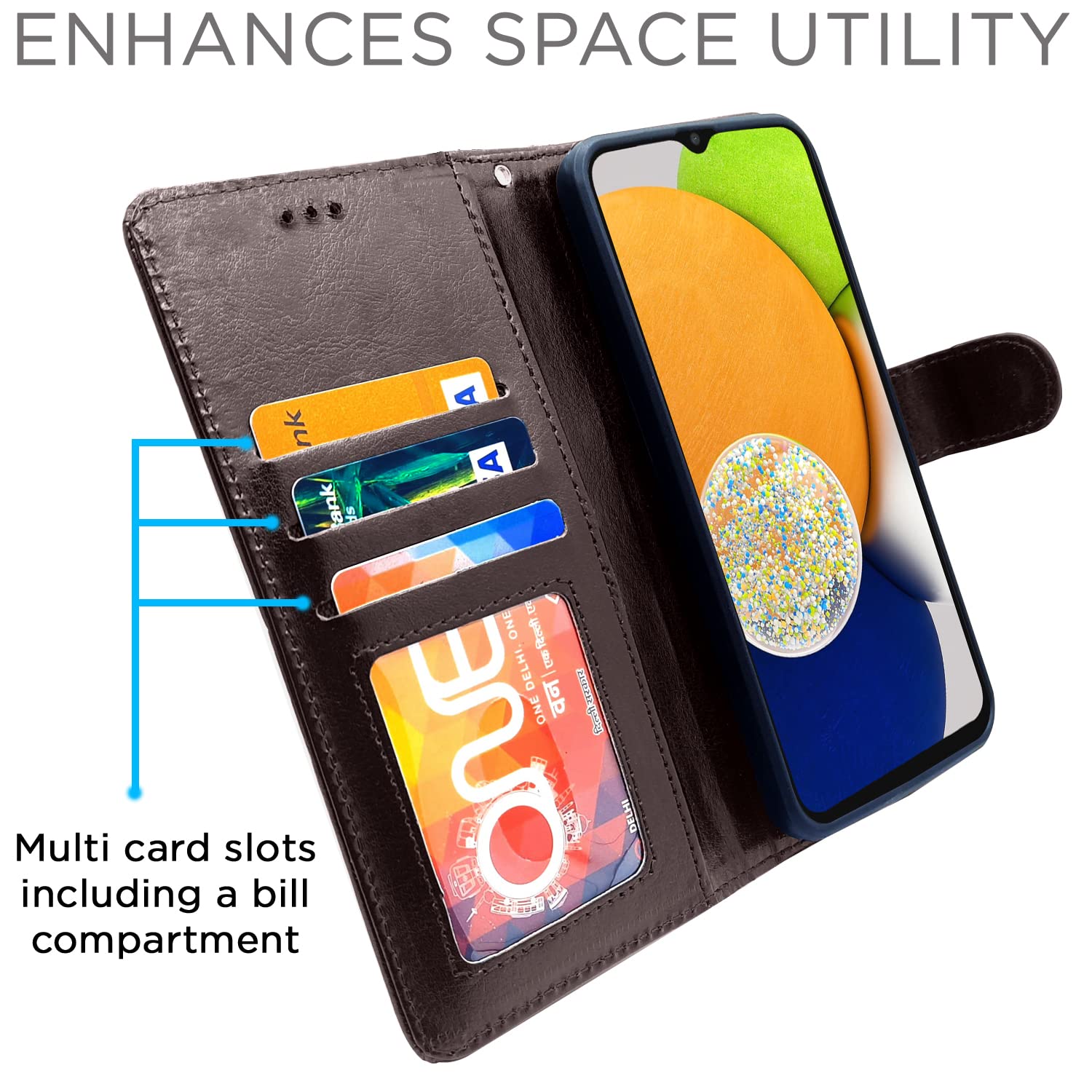 Pikkme Samsung Galaxy A03 Vintage Flip Cover (Coffee)