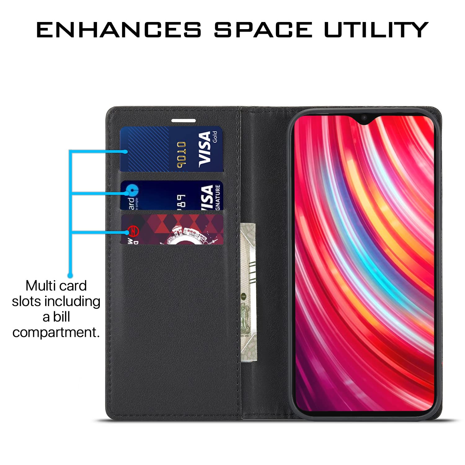 Black flip cover for Redmi Note 8 Pro – Pikkme – photo 3