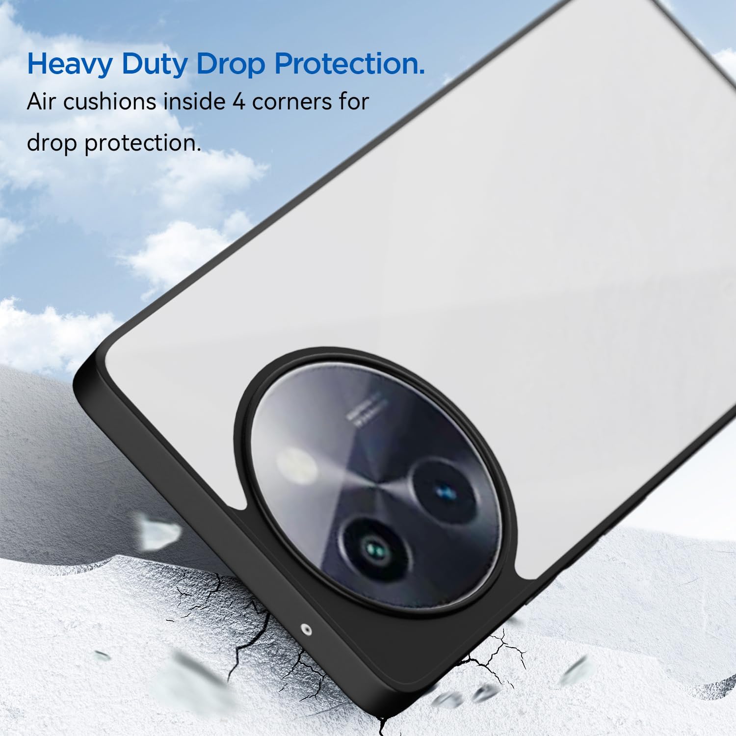 Pikkme Vivo Y200i 5G Eagle 2.0 Shockproof Sleek Hybrid Armor Back Cover (Black)