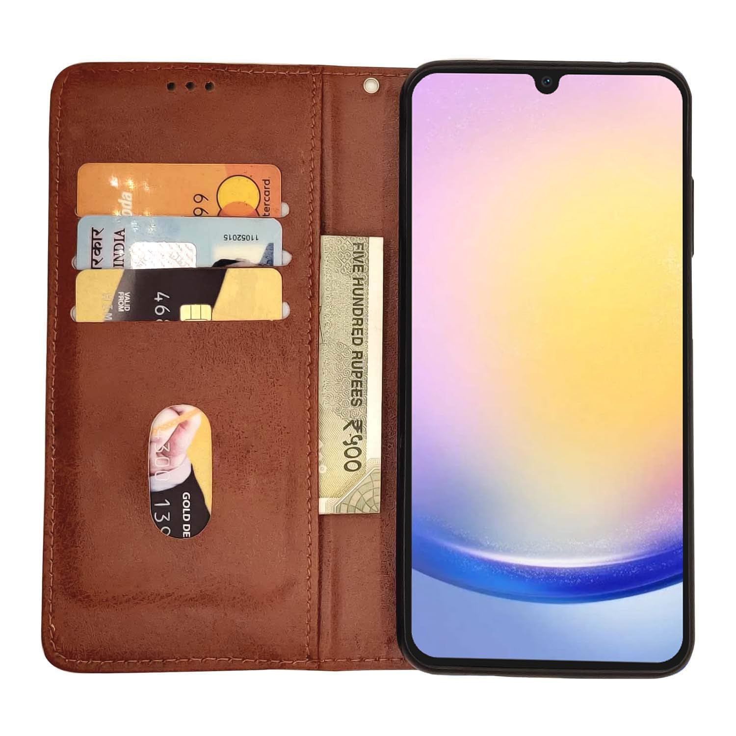 Samsung A25 5G Magnetic flip cover in brown by Pikkme – photo 3