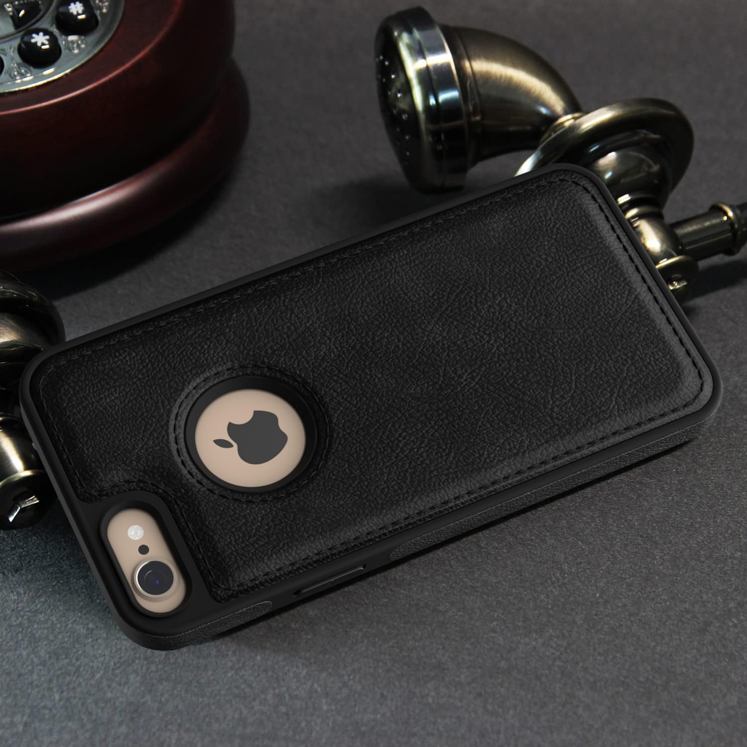 Pikkme iPhone 7/8 Flexible Pu Leather Back Case (Black)