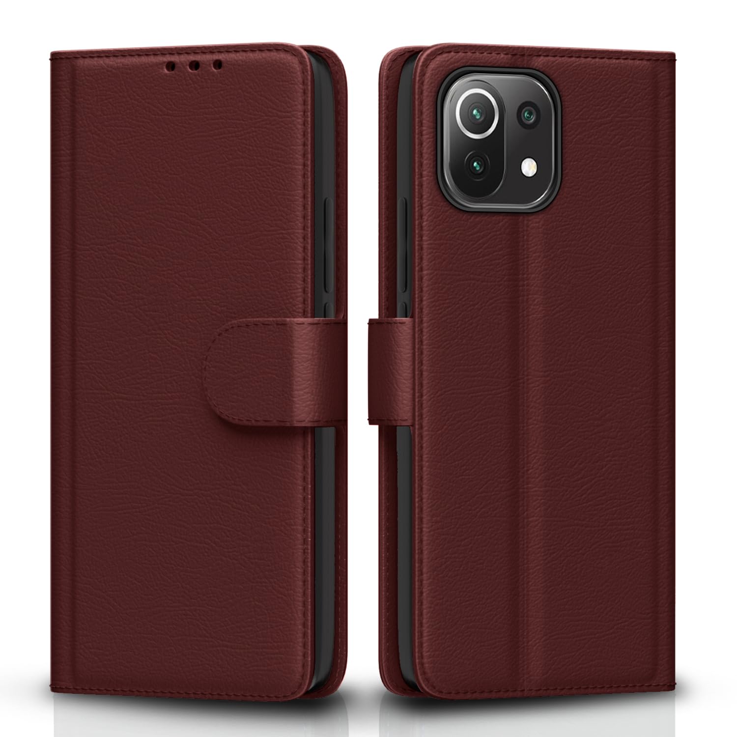 Brown flip case for Mi 11 Lite – Pikkme