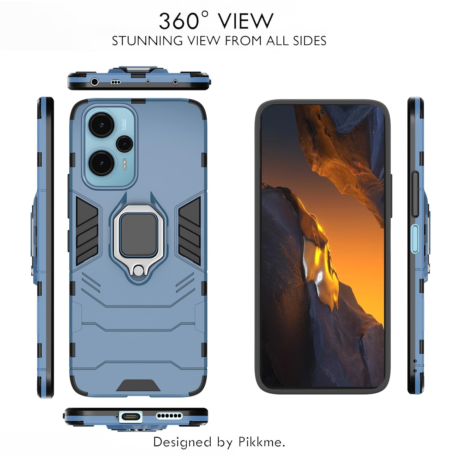 Blue D5 Tough Armor mobile back cover for Poco F5 5G – Pikkme – photo 3