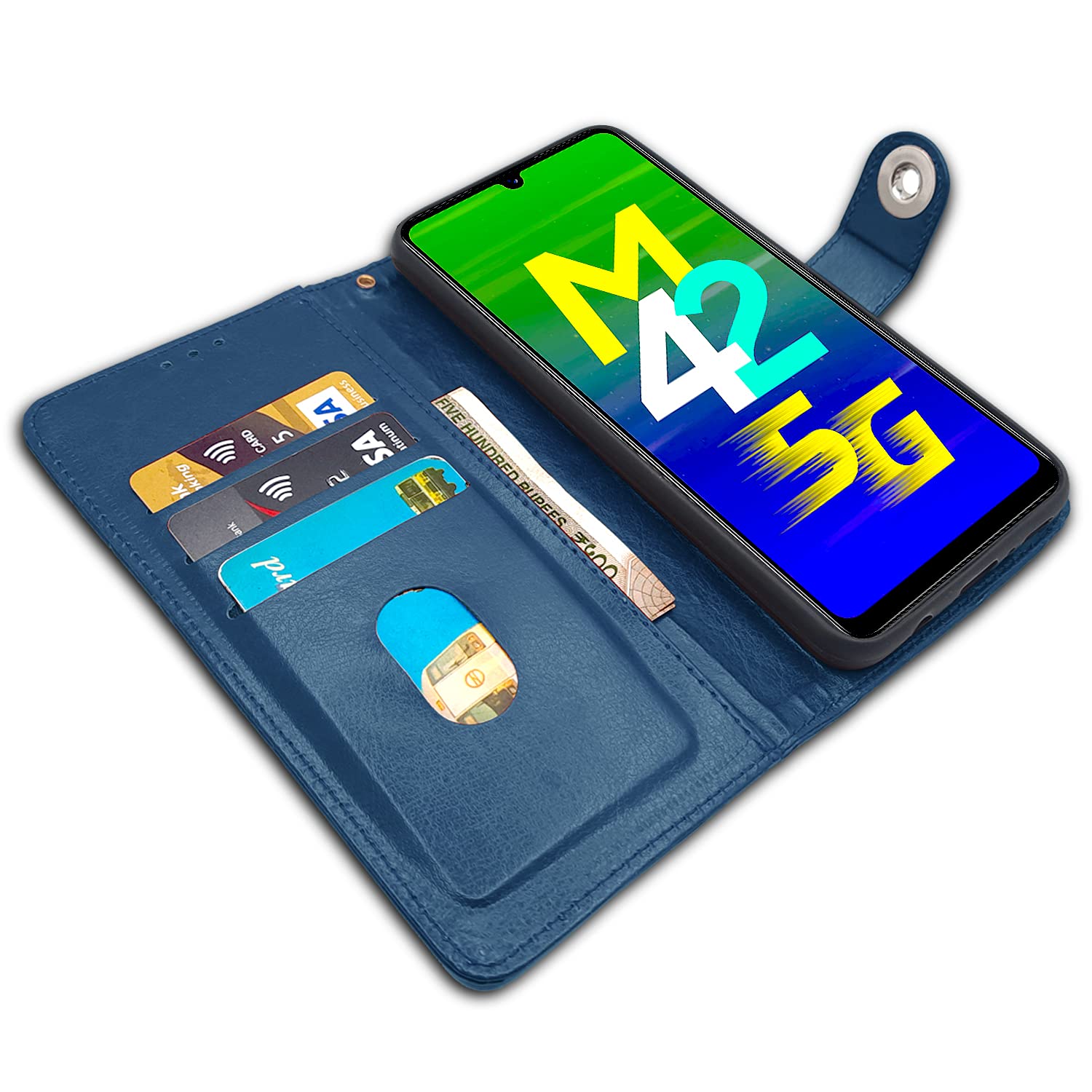 Pikkme blue wallet flip cover for Samsung M42 5G – photo 3