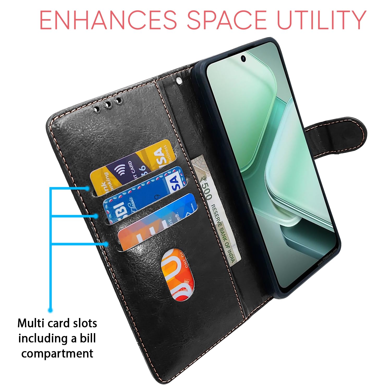 Pikkme iQOO Z9x 5G Magnetic black & brown flip cover – photo 4