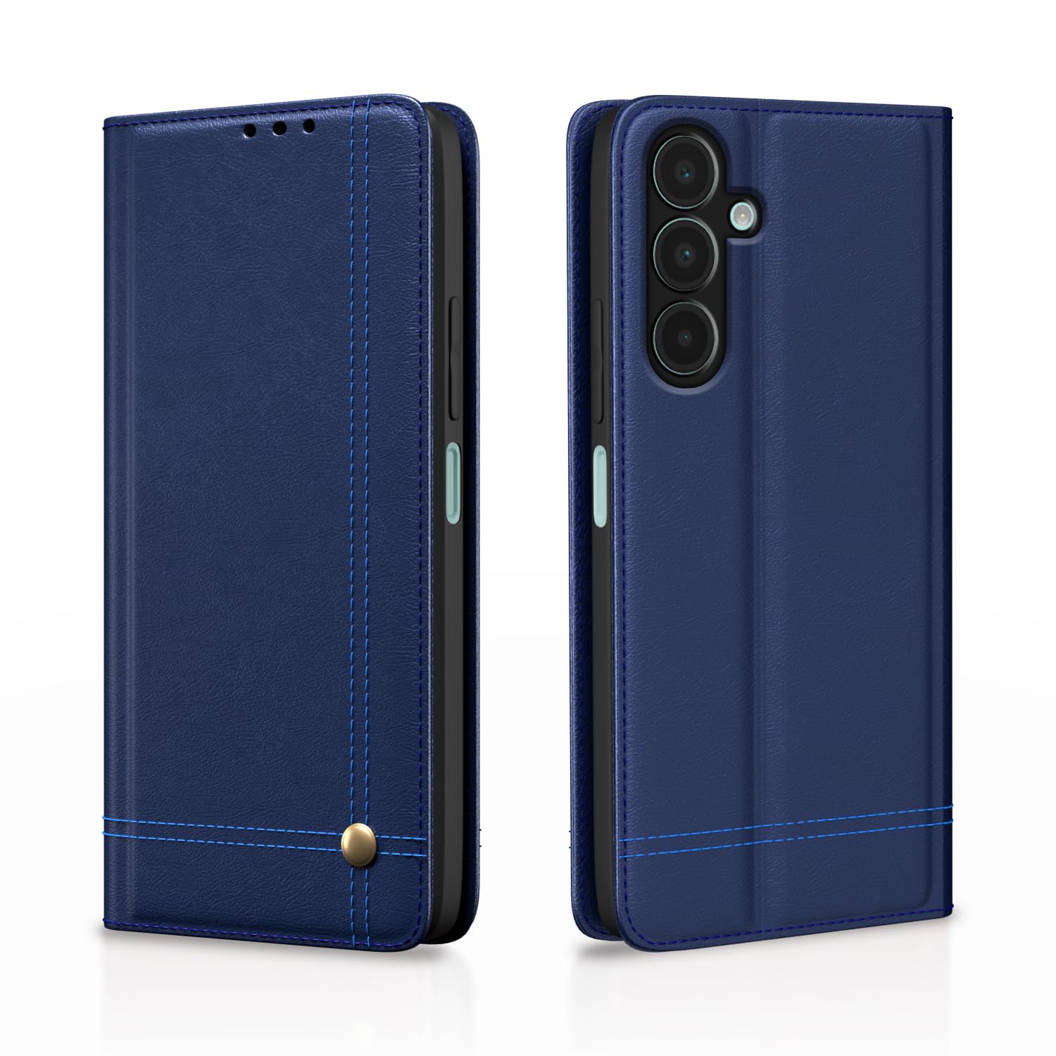 Pikkme Samsung Galaxy A16 5G Premium Leather Magnetic Flip Cover (Blue)