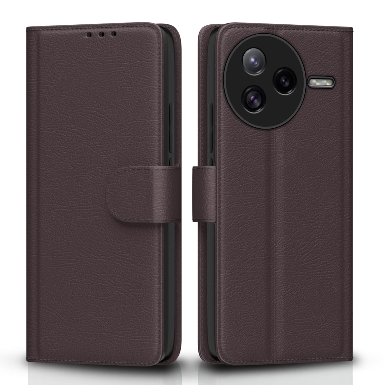 Poco F7 Ultra 5G Vintage Flip Cover - Coffee