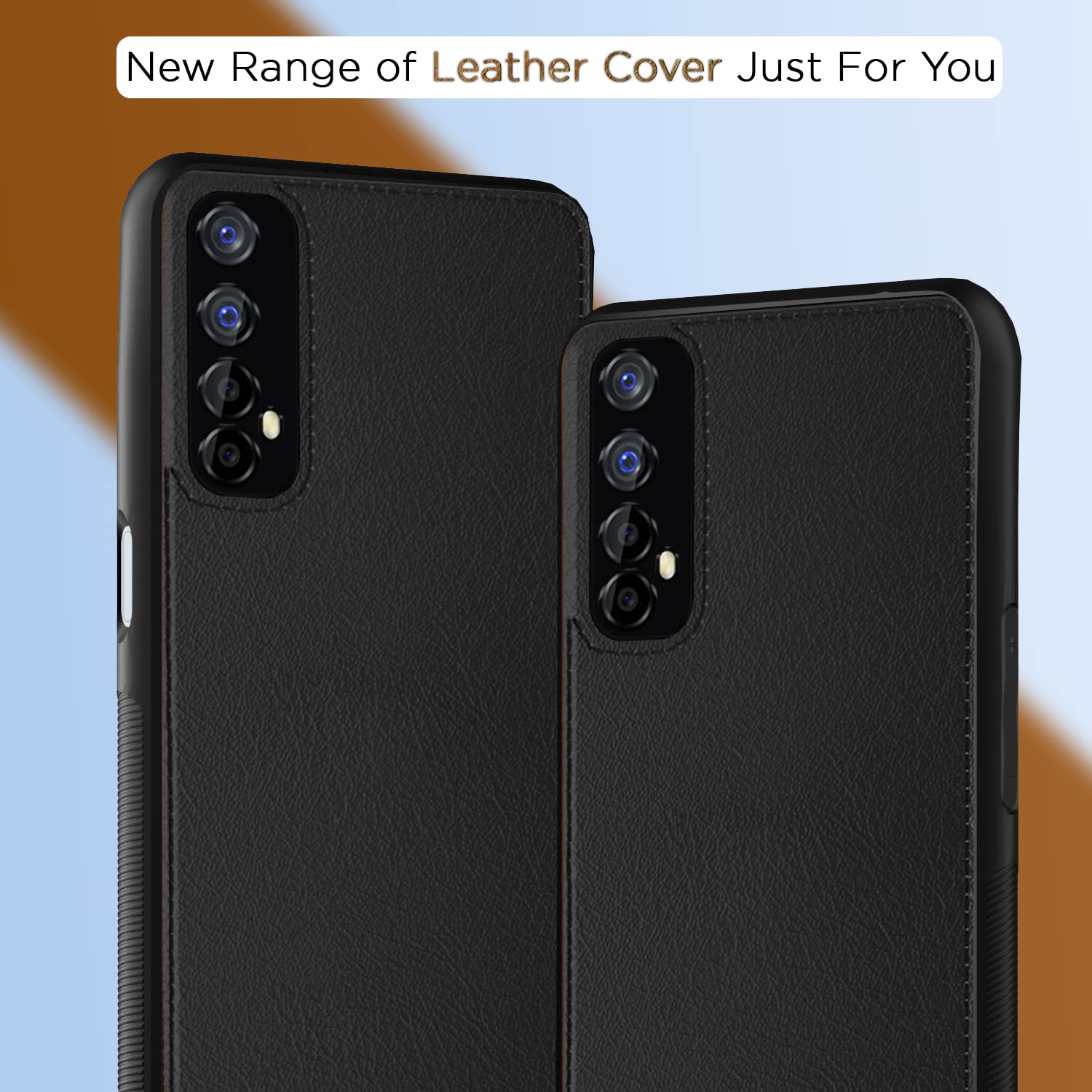 Pikkme Realme 7 Leather Back Case | Black