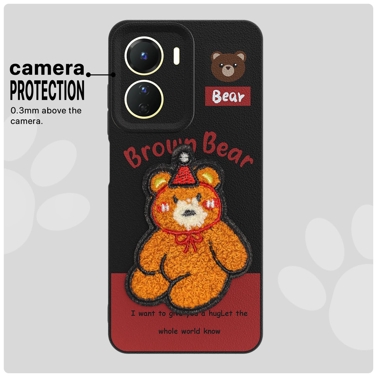 Pikkme cherry Plush Patch mobile back cover for Vivo Y16/T2x – photo 6