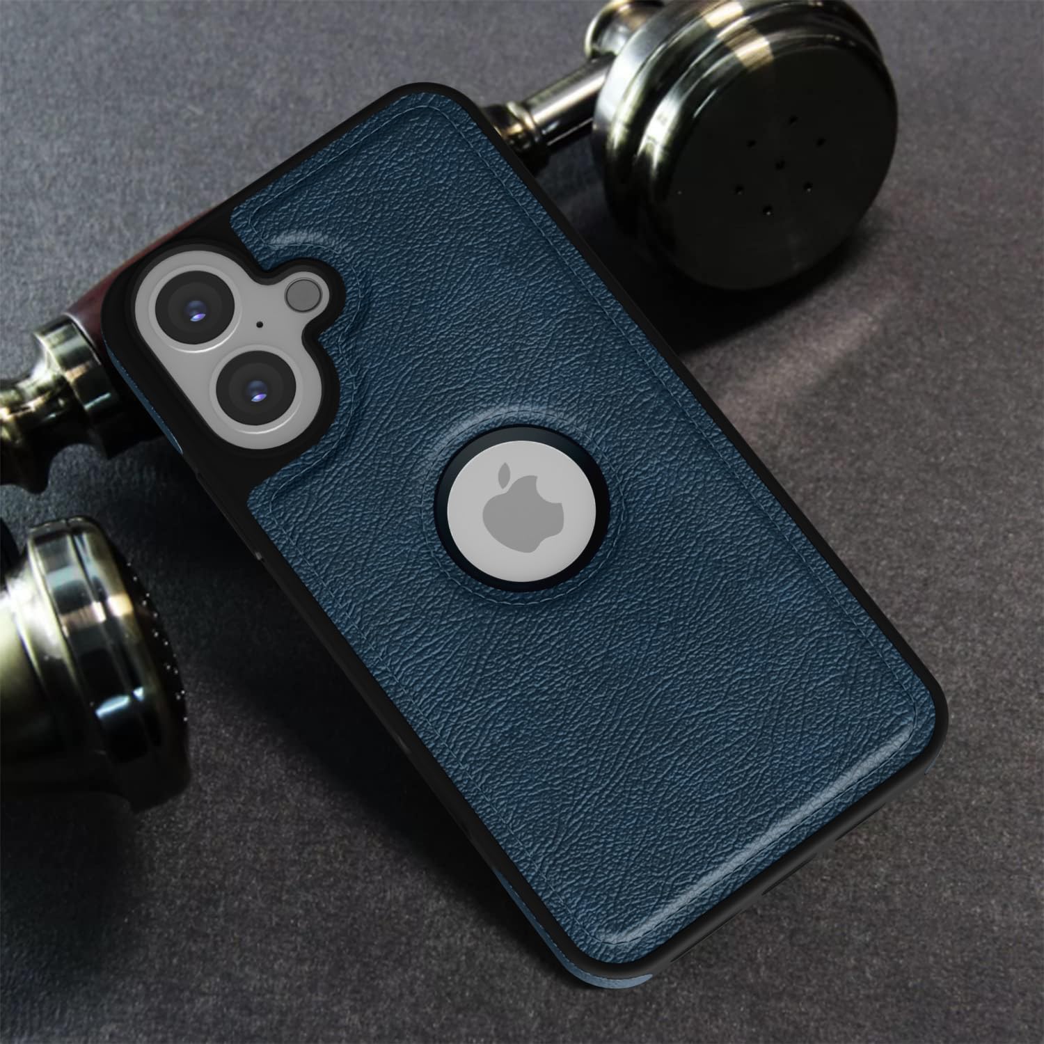 Pikkme iPhone 16 Plus Leather Back Case | Blue