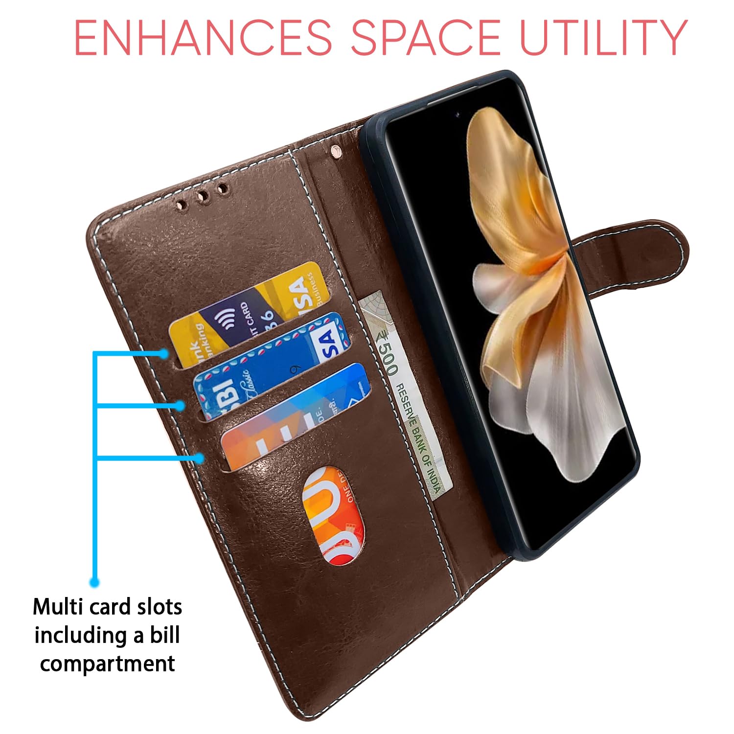 Pikkme brown Contrast flip case for Vivo V30 Pro 5G – photo 4