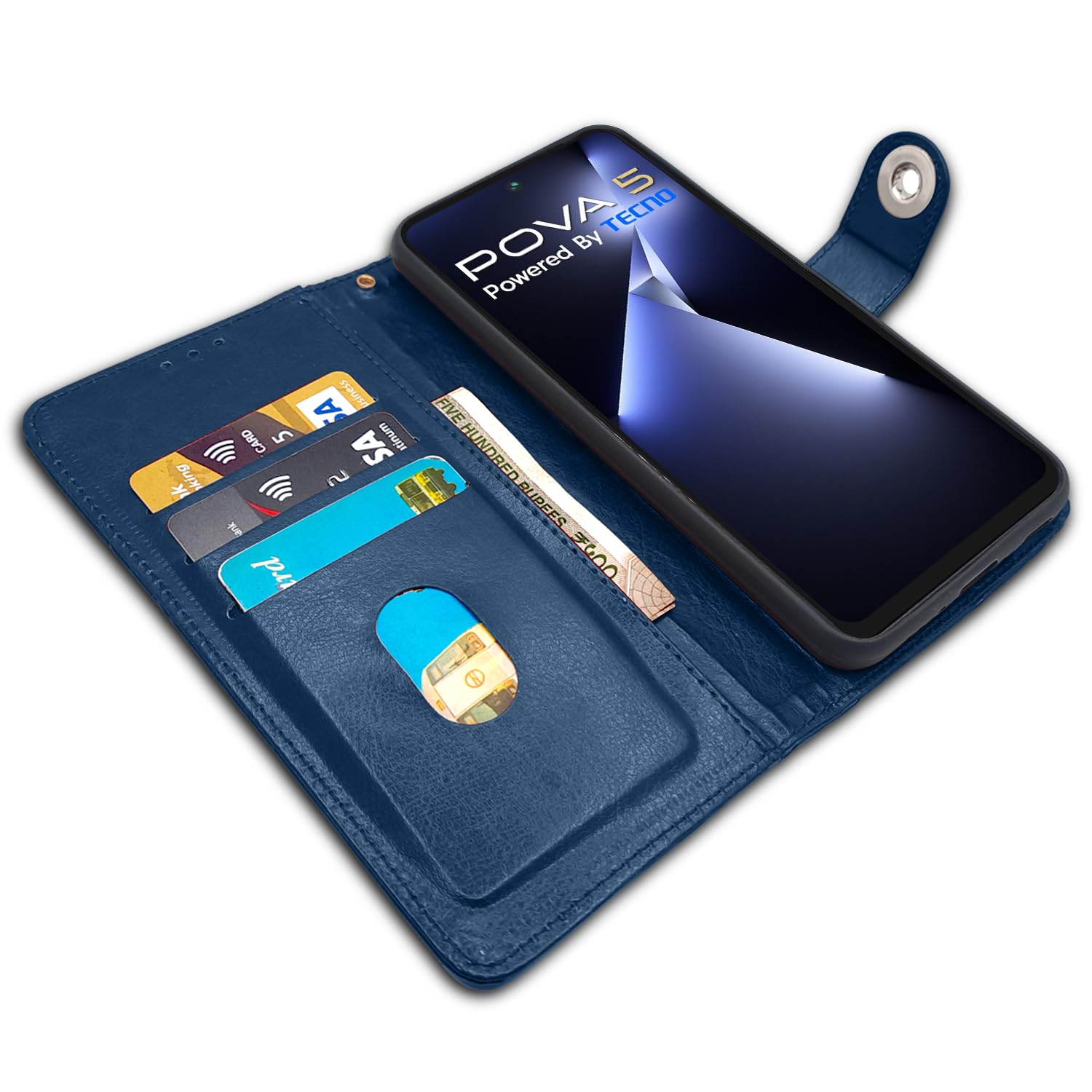 Pikkme Tecno Pova 5/Pova 5 Pro 5G blue flip cover – photo 3