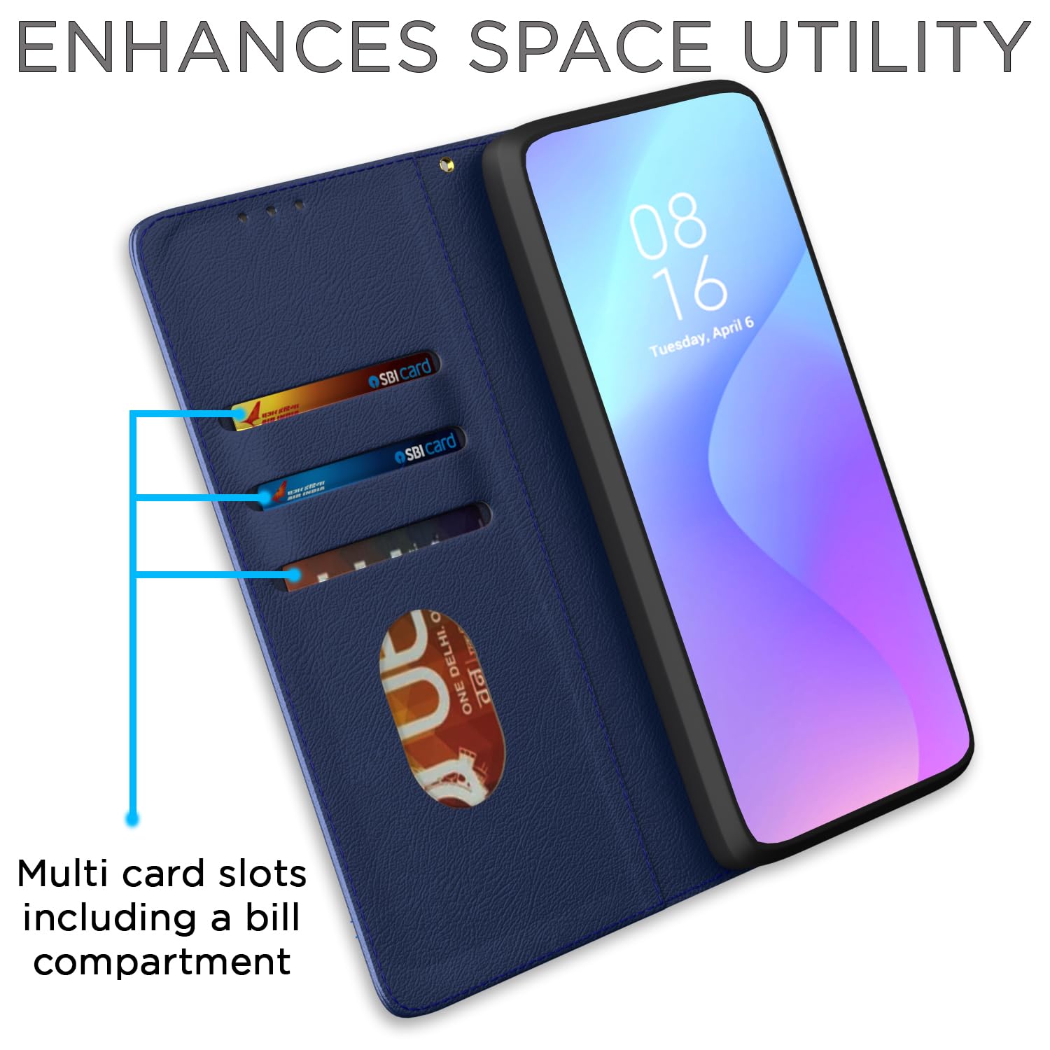Redmi k20/K20 Pro mobile flip cover in blue by Pikkme – photo 3