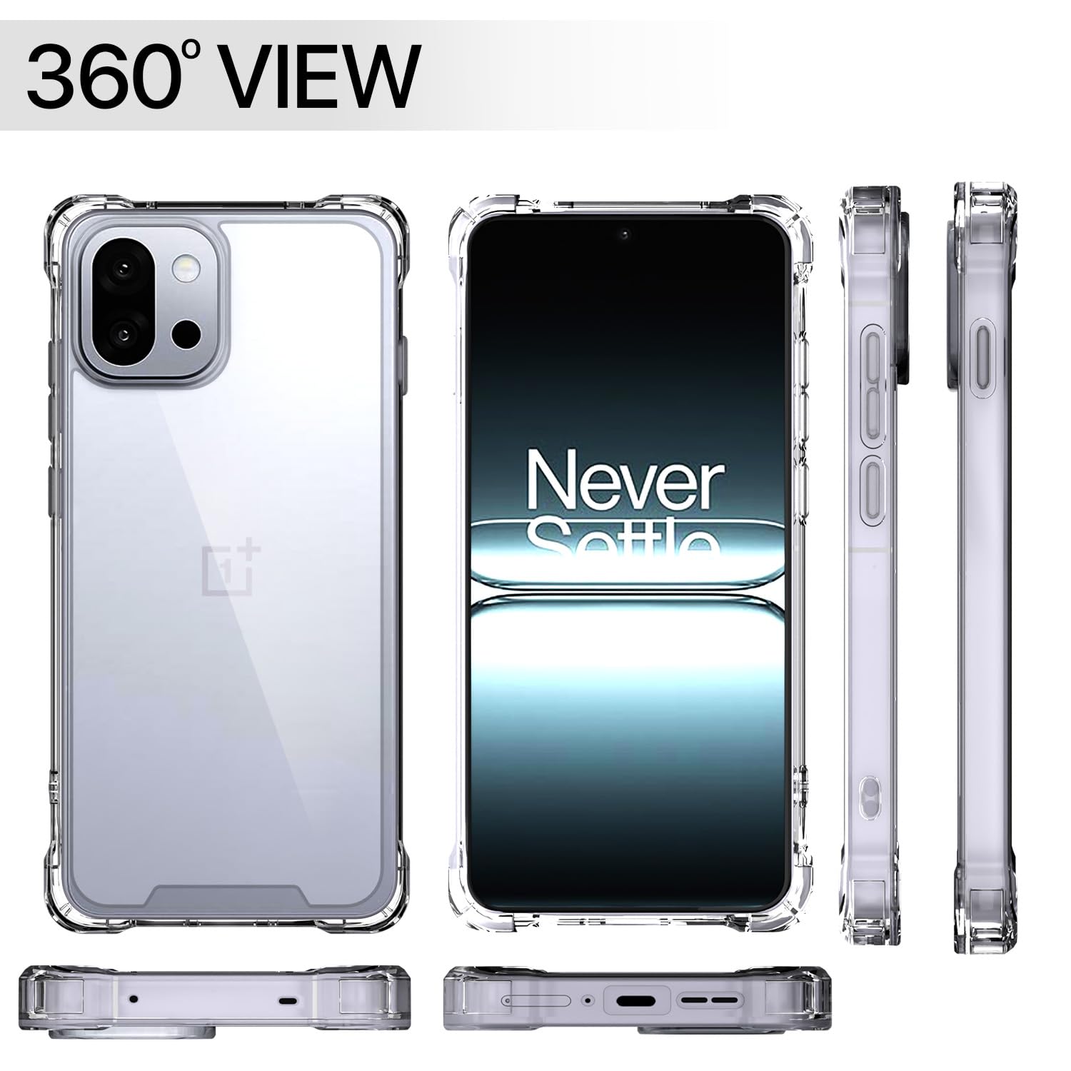 Pikkme OnePlus 13s 5G PC + TPU Crystal Clear Back Cover (Transparent)