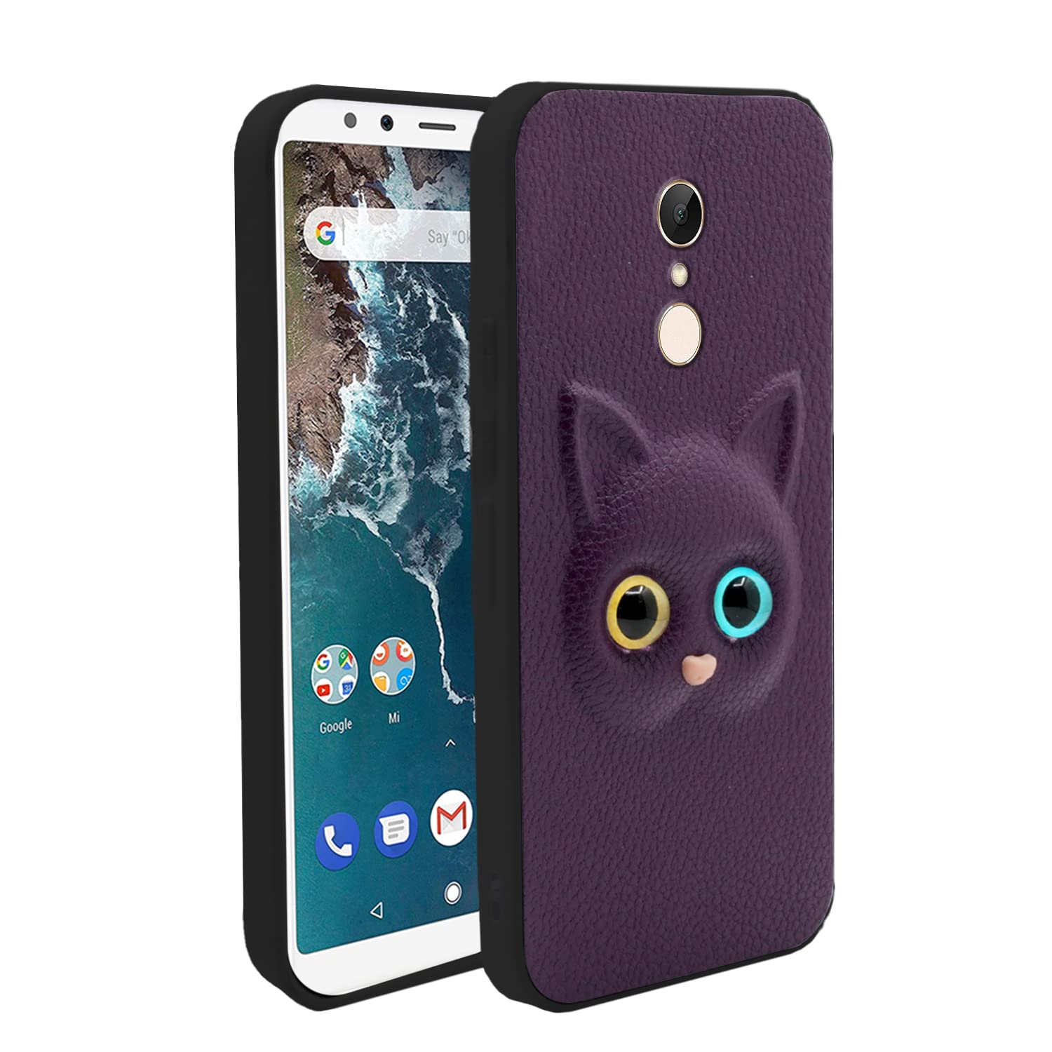 Redmi Note 5 Cat mobile cover in purple by Pikkme