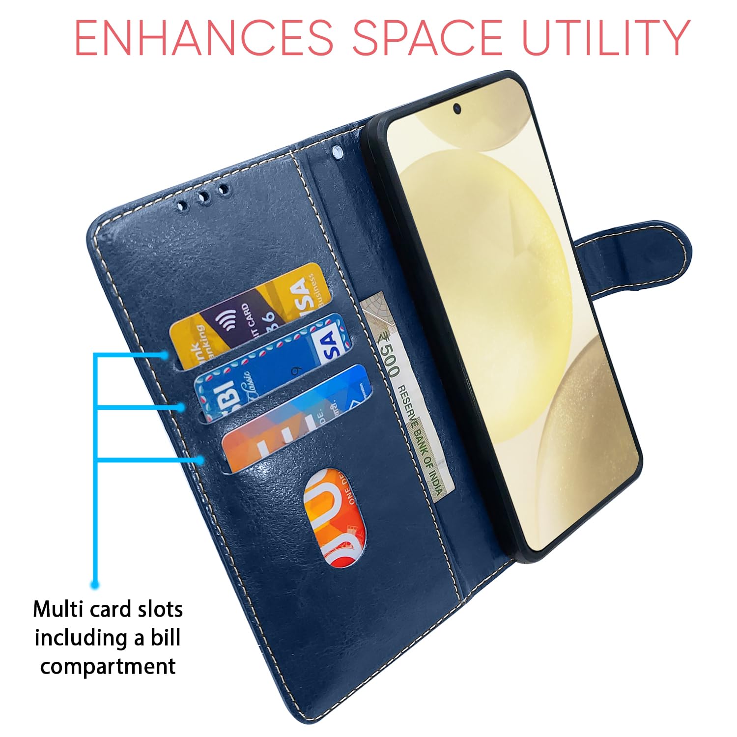Pikkme blue & brown flip cover for Samsung S24 5G – photo 4