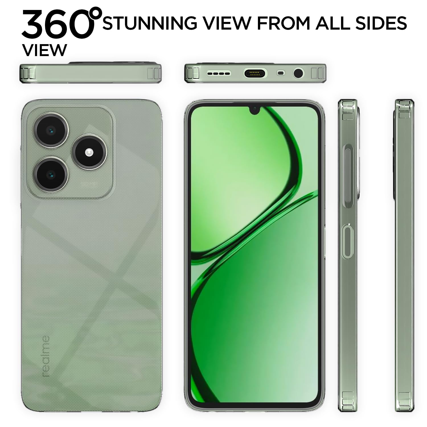 Realme C63 4G Soft Silicone mobile cover in transparent by Pikkme – photo 3