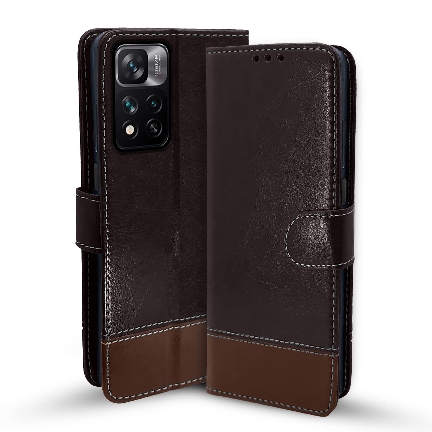 Mi 11i 5G/11i Magnetic flip cover in coffee & brown by Pikkme