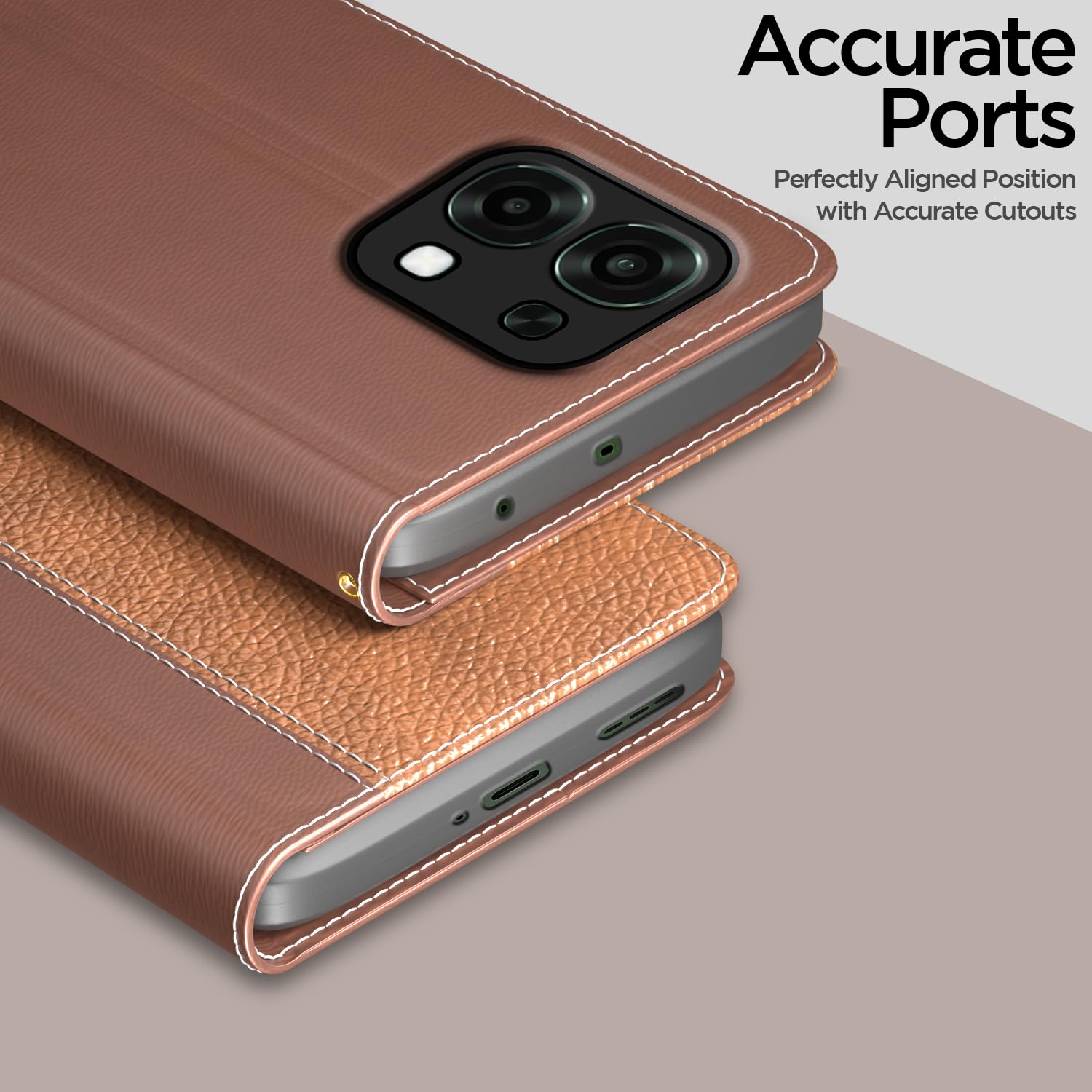 Tan Wallet flip case for Oppo F31/F33 5G – Pikkme – photo 2