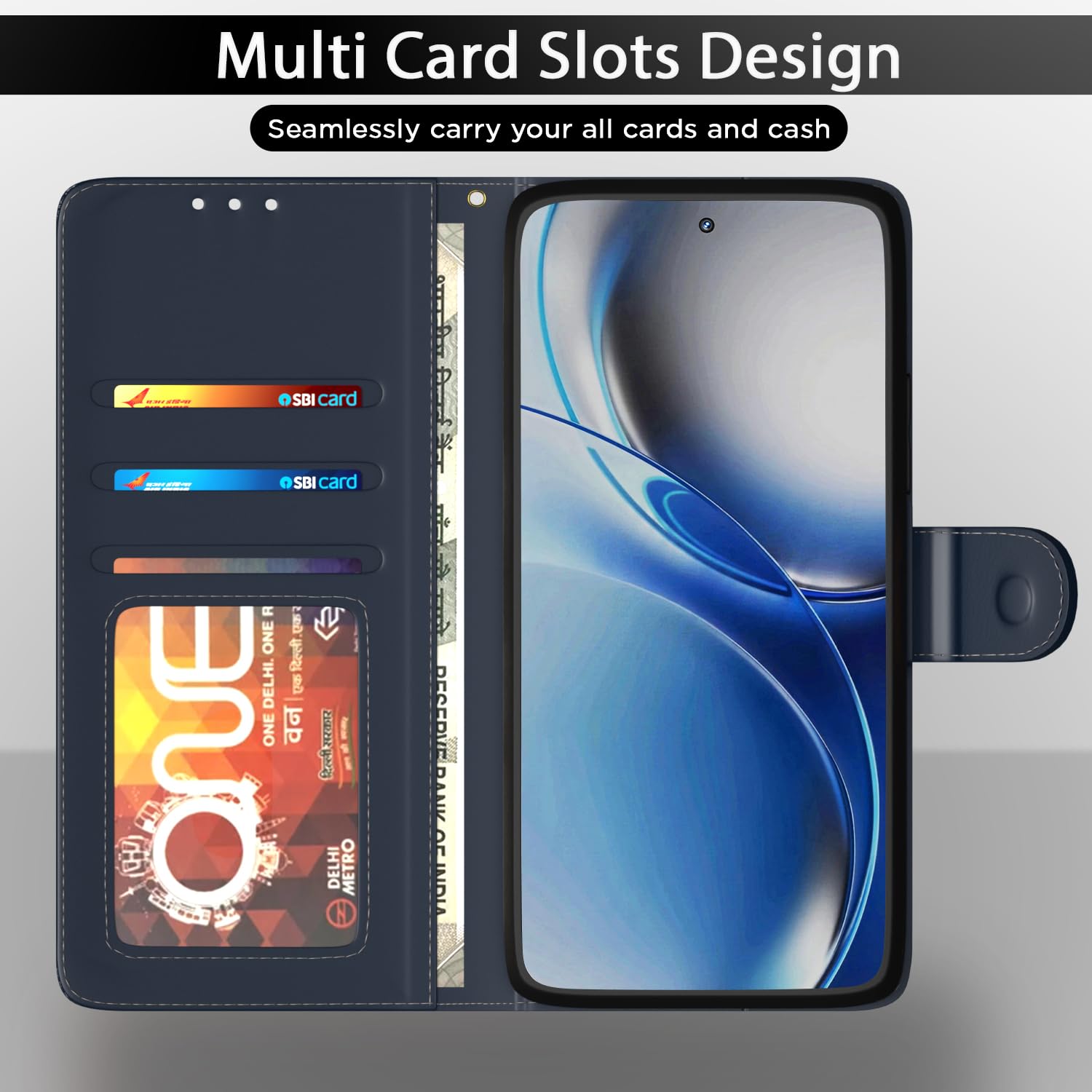 Pikkme Realme P4R 5G blue mobile flip cover – photo 5