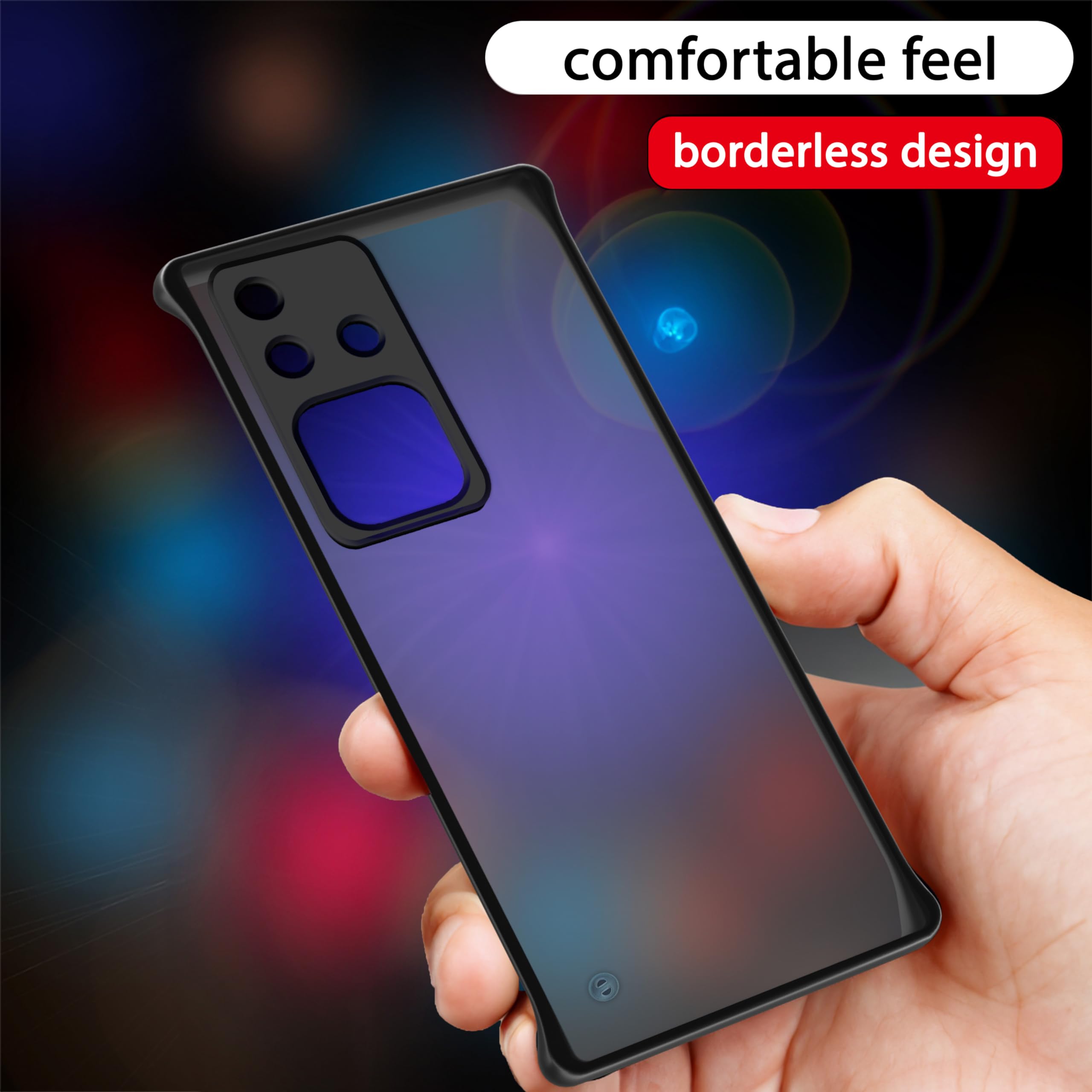Vivo V30/V30 Pro 5G Frameless mobile back cover in black by Pikkme – photo 5