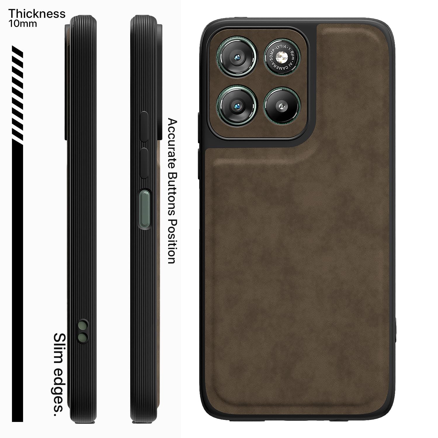 Coffee Leather mobile back cover for Moto G67 Power/G57 Power 5G – Pikkme – photo 3