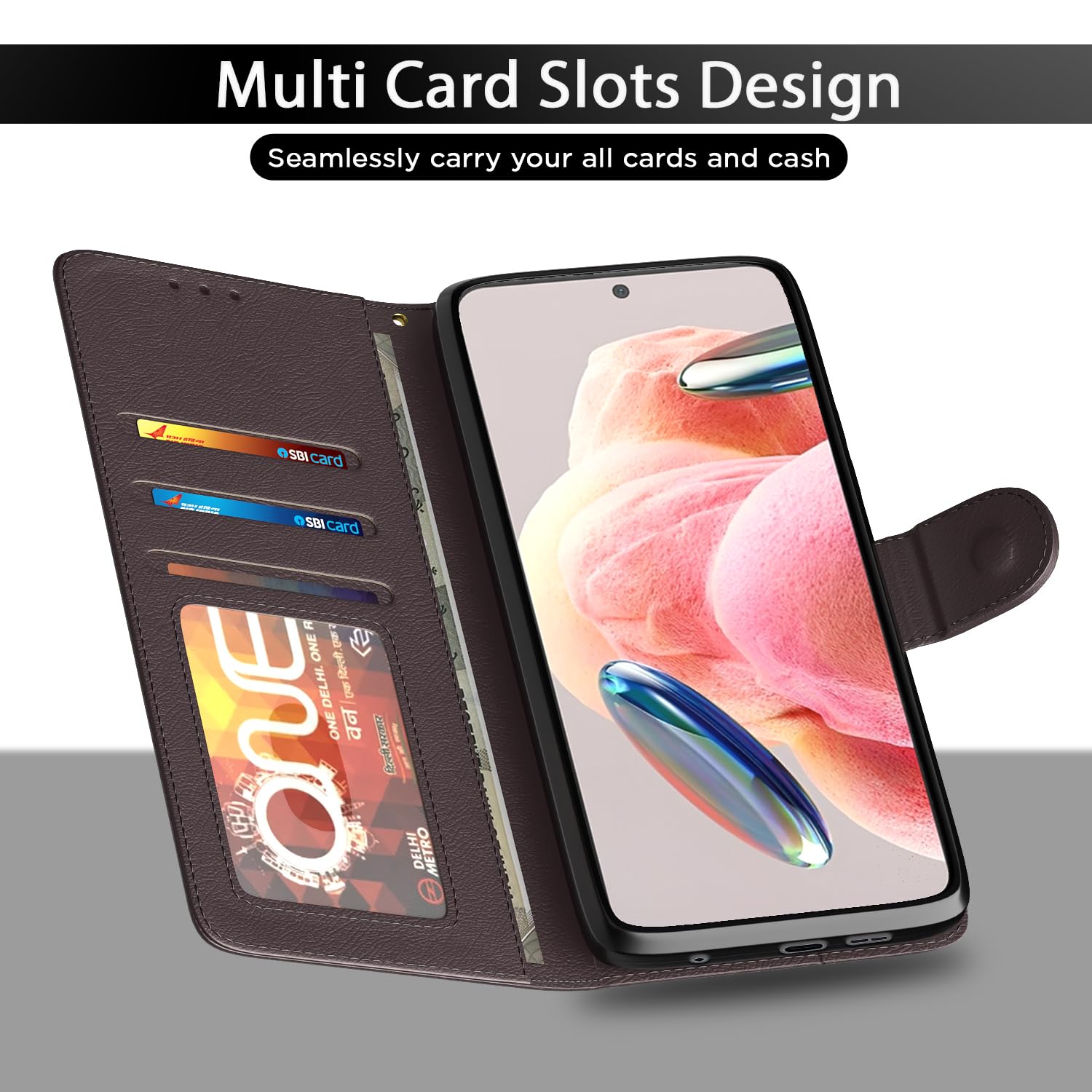 Redmi Note 12 4G flip case in coffee by Pikkme – photo 5