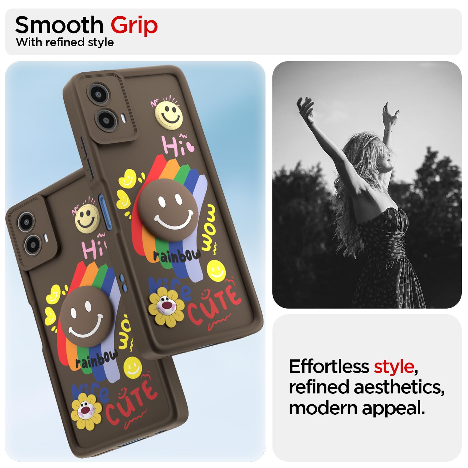 Brown Soft Silicone mobile cover for Moto G34/G45 5G – Pikkme – photo 2
