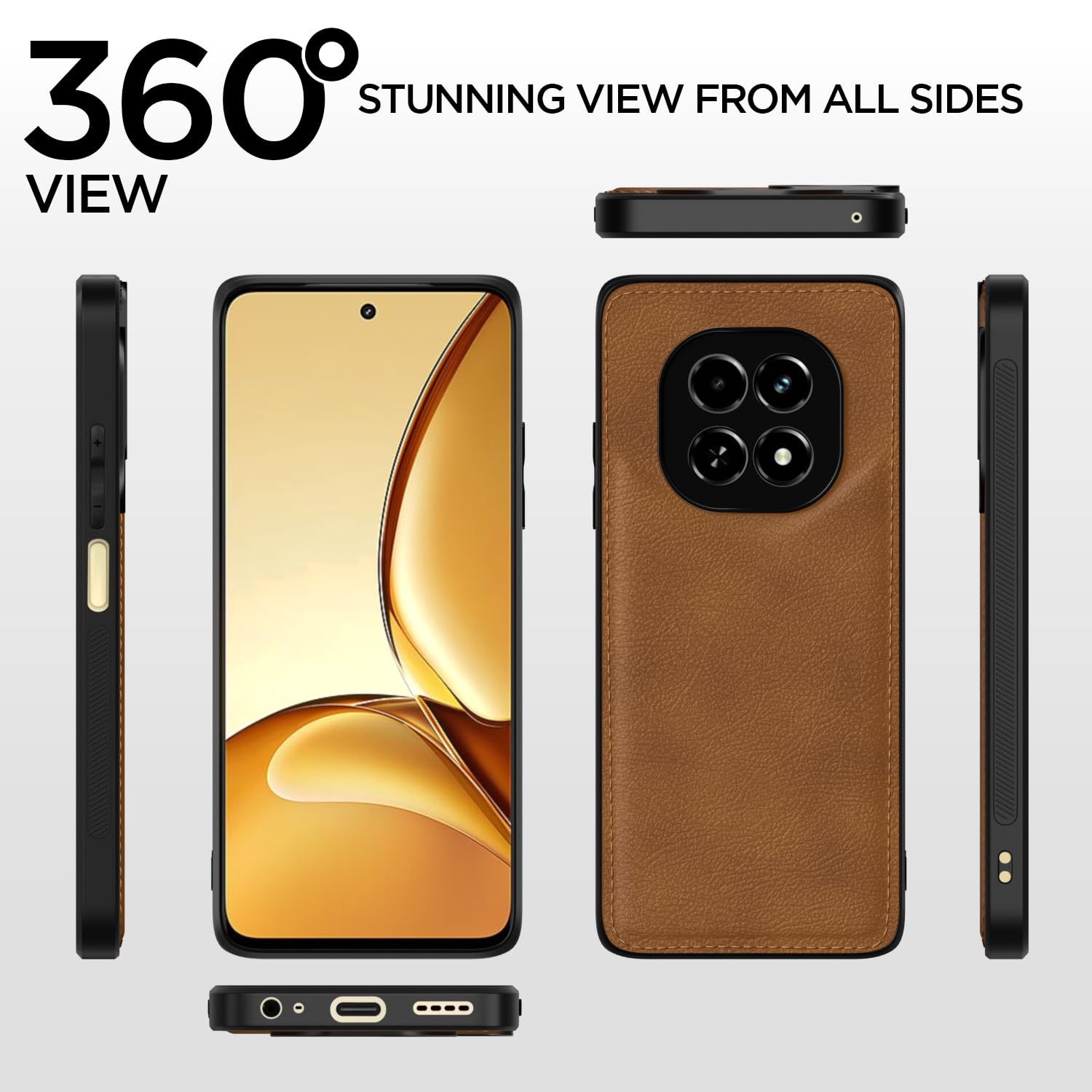 Pikkme Realme C63 5G Leatherback Back Case | Brown