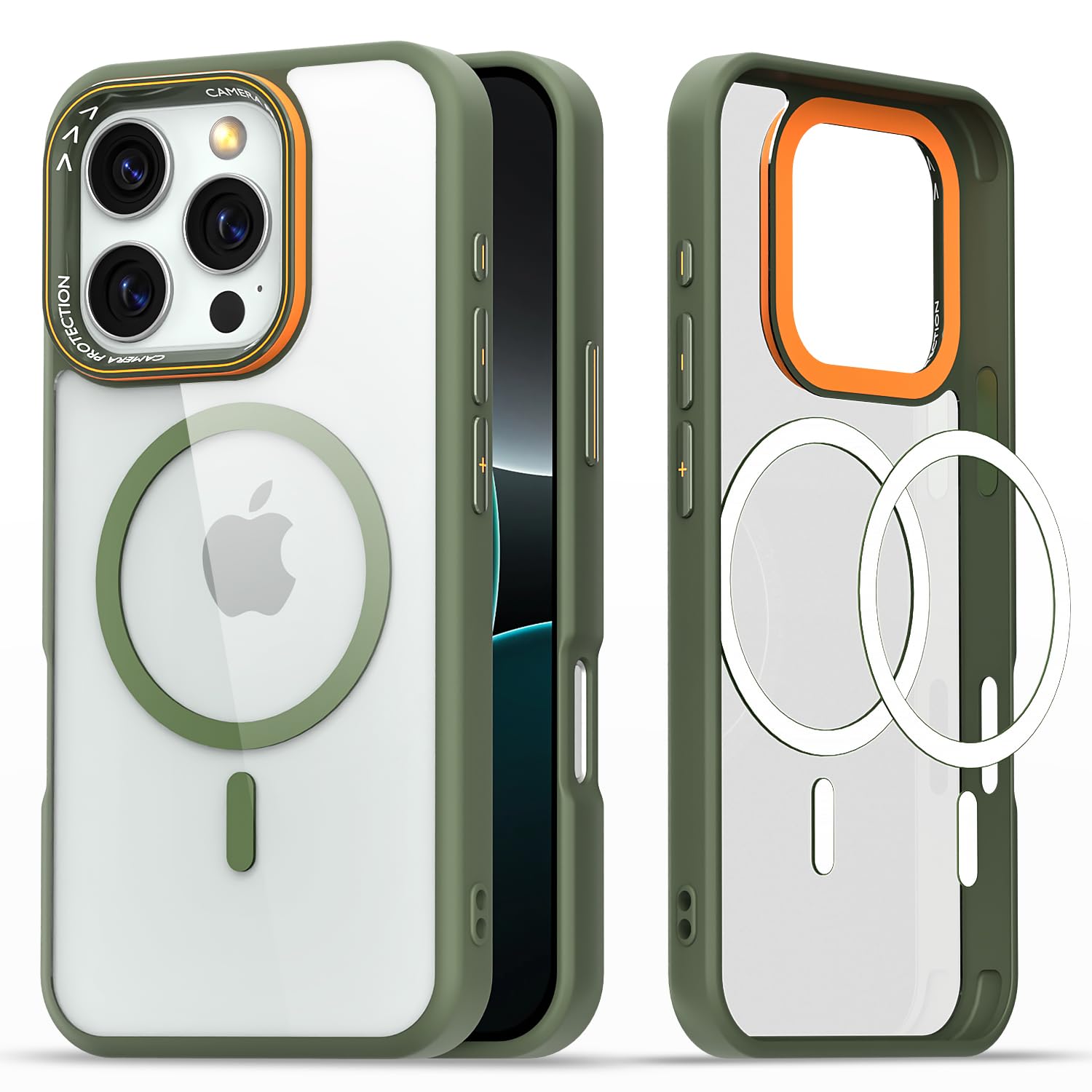 iPhone 16 Pro MagSafe mobile back cover in green mag-safe by Pikkme