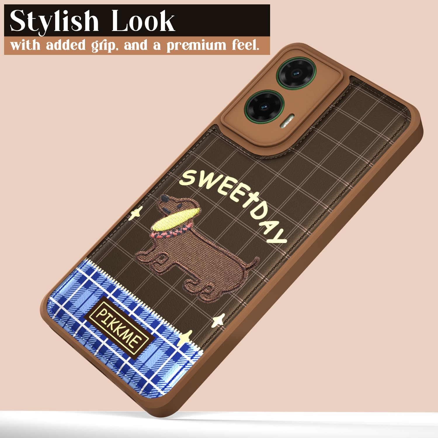 Pikkme Moto G35 Cute Girlish Dog Series Back Cover (Design1)