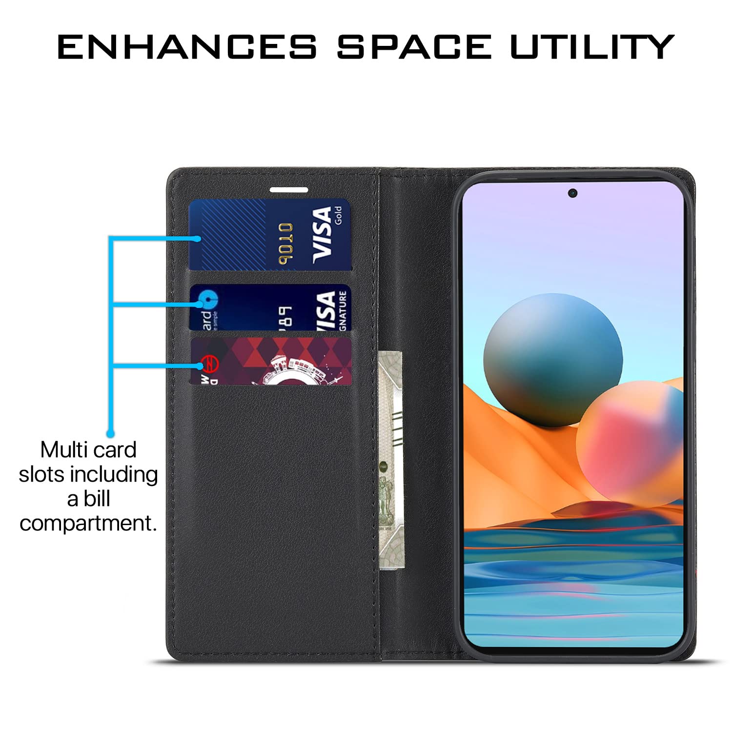 Black flip cover for Redmi Note 10 Pro/Note 10 Pro Max – Pikkme – photo 3