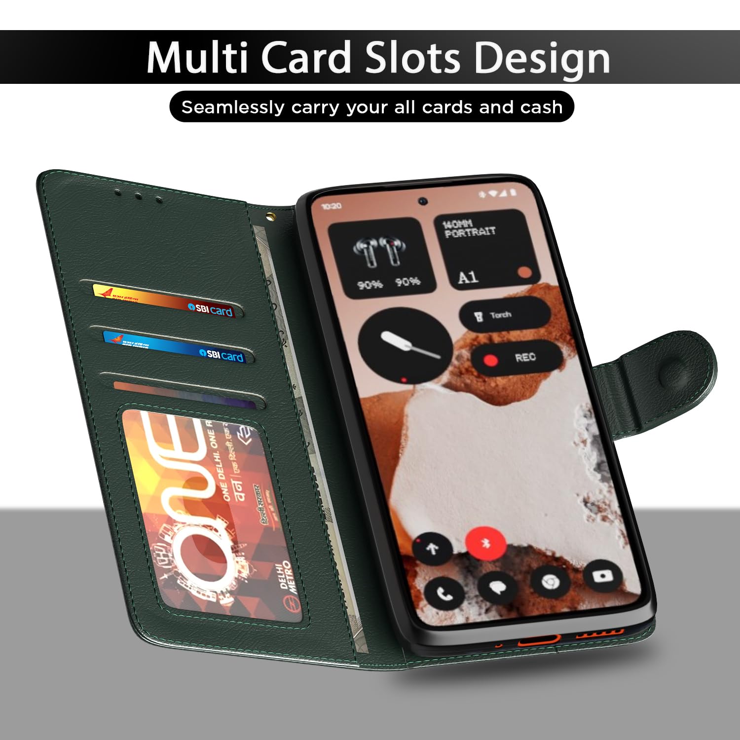 Pikkme CMF by Nothing Phone 2 Pro 5G Vintage Flip cover (Green)