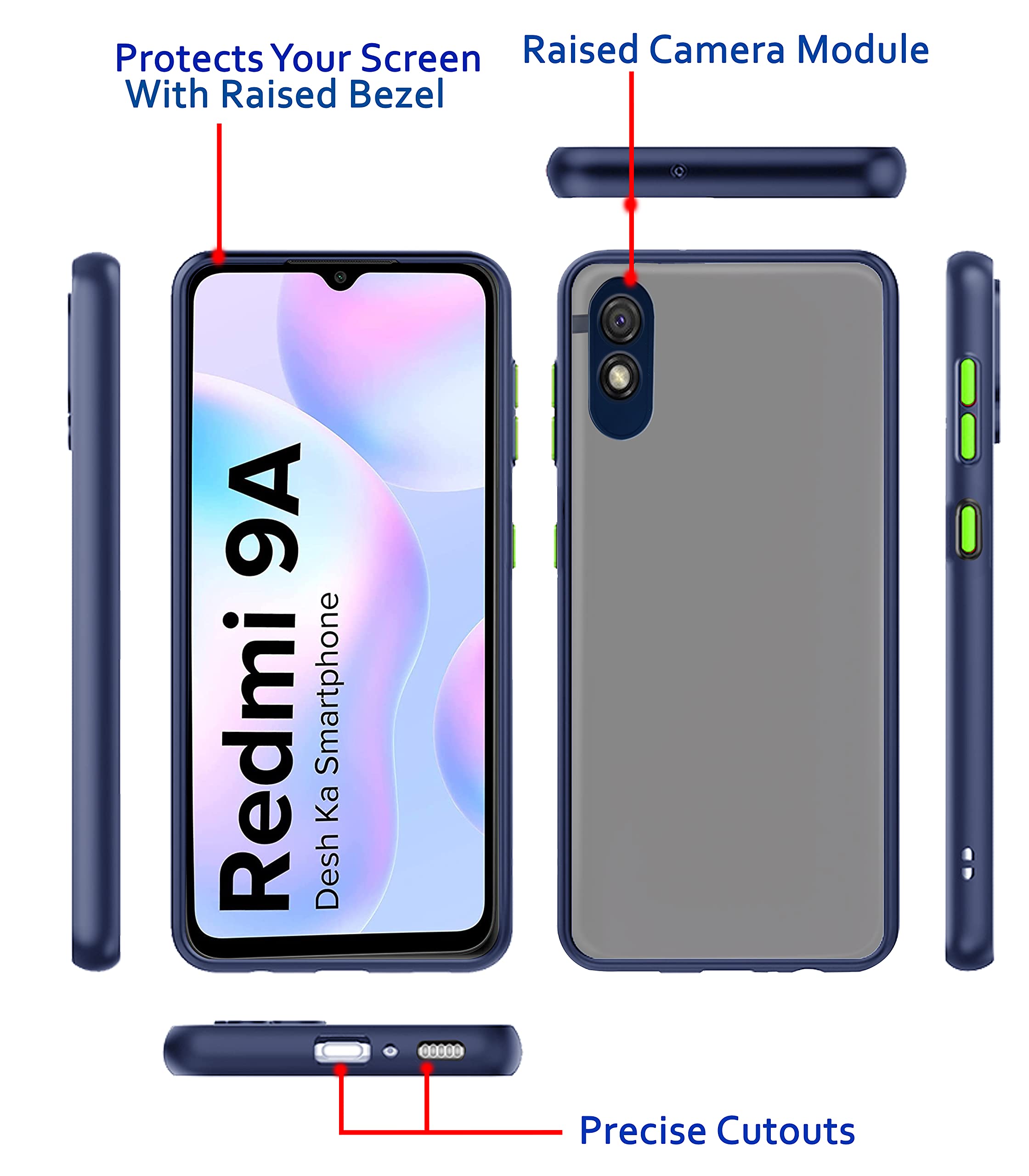 Pikkme blue Matte phone cover for Redmi 9A/9i – photo 3