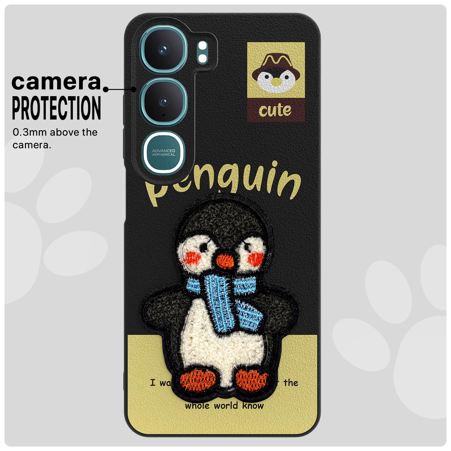 Pikkme Vivo Y31 5G Plush Patch black mobile cover – photo 6
