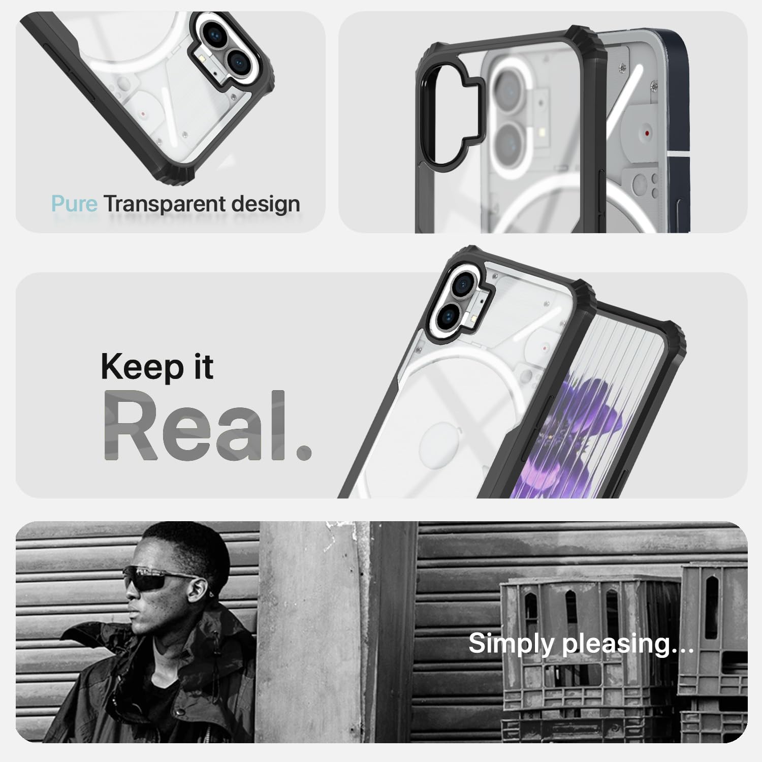 Pikkme Nothing Phone 1 Eagle Back Cover (Black)