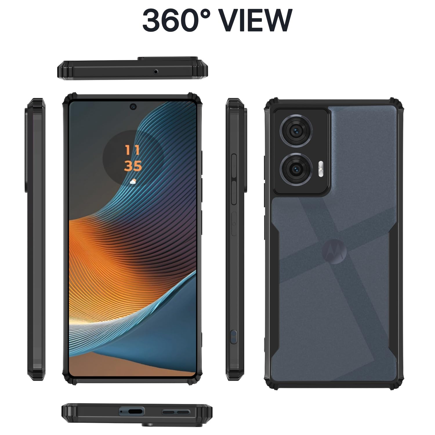 Pikkme black Clear mobile back cover for Moto Edge 50 Fusion/G96 5G – photo 2