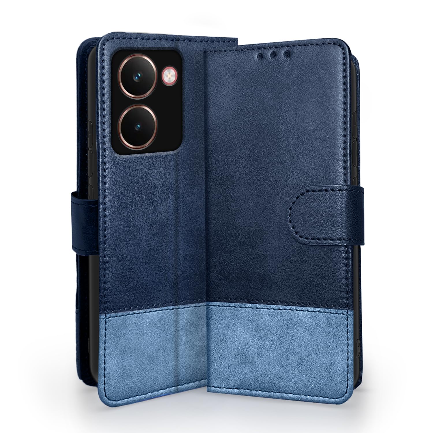 Pikkme Realme P3 Ultra 5G Contrast Flip Cover - Navy & Light Blue