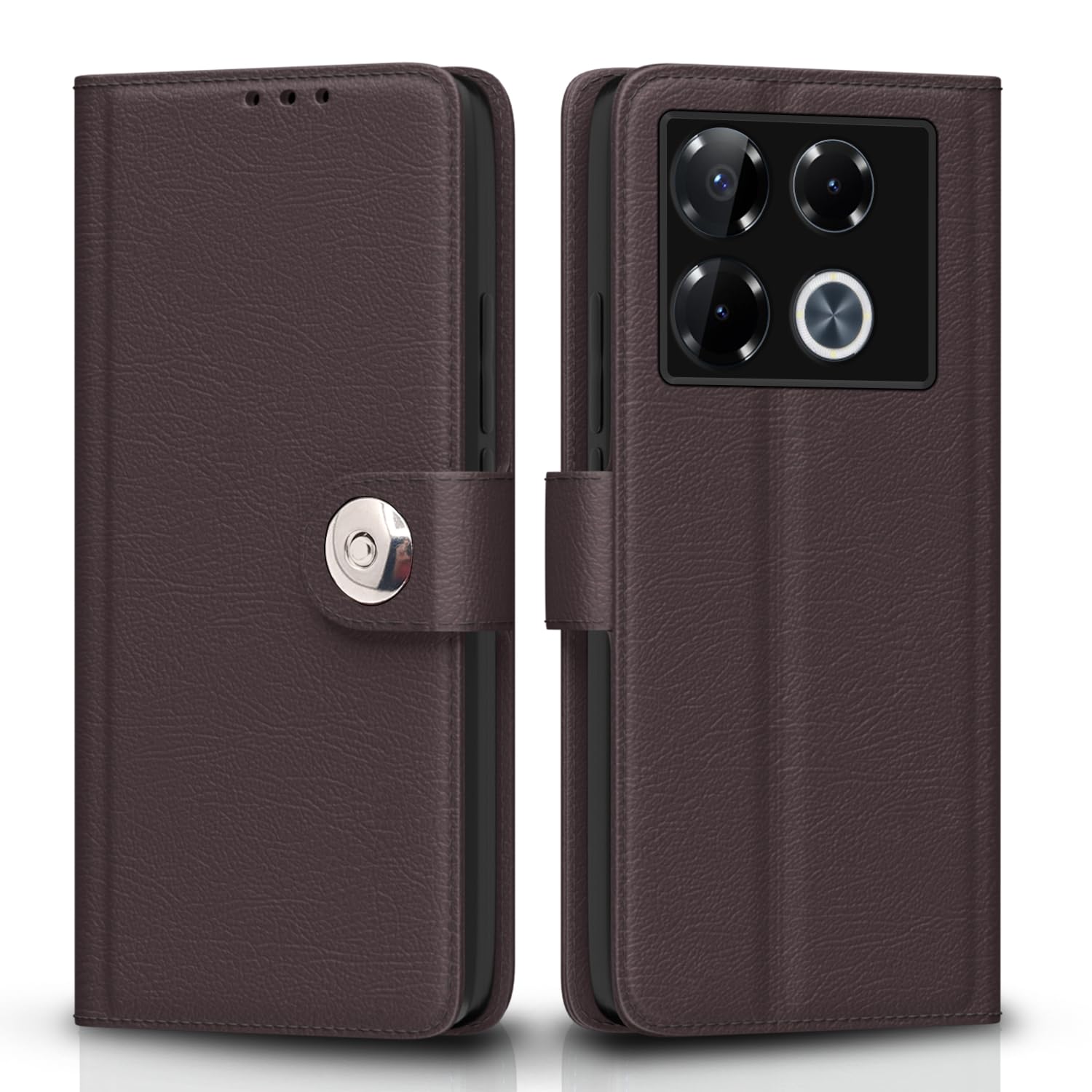 Pikkme Infinix Note 40 Pro Plus 5G Button coffee flip case